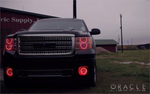 GMC Sierra Headlight Halo Kit - ORACLE Lighting - LED Round Ring - Blue - `08-`13